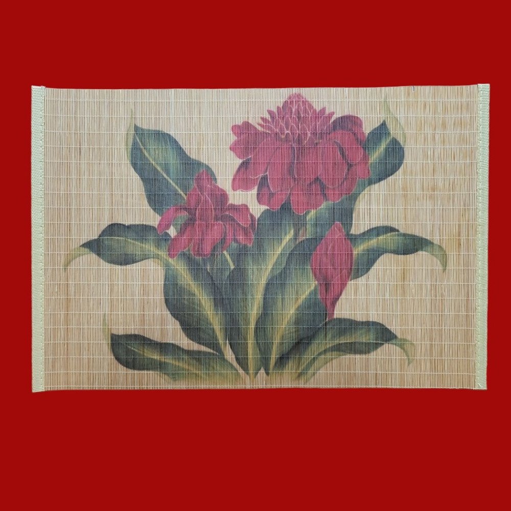 Bamboo Placemat Torch Ginger Be Island Heritage 2007 Set of 3